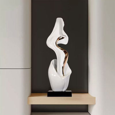 Modern Abstract Sculpture Resin And Marble Base Decoration Item
