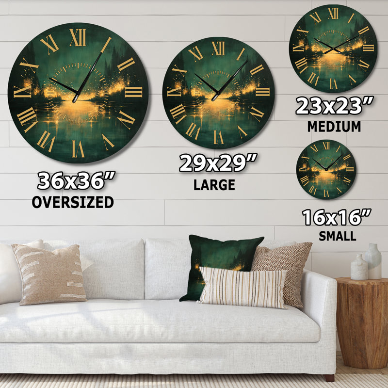 Lucioles curieuses la nuit I - Horloge murale rustique en métal, Surdimensionné