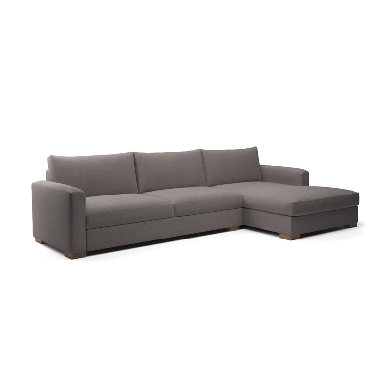 Perfect Sectional Chaise, Nevis Graphite Polyester Blend