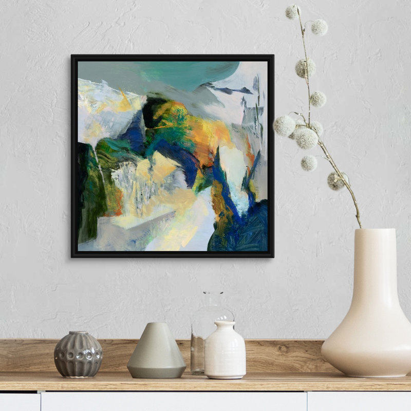 Reproduction d’art sur toile, "iceberg" par Emilia Arana, H 18 po x l 18 po x P 1,75 po, Cadre noir