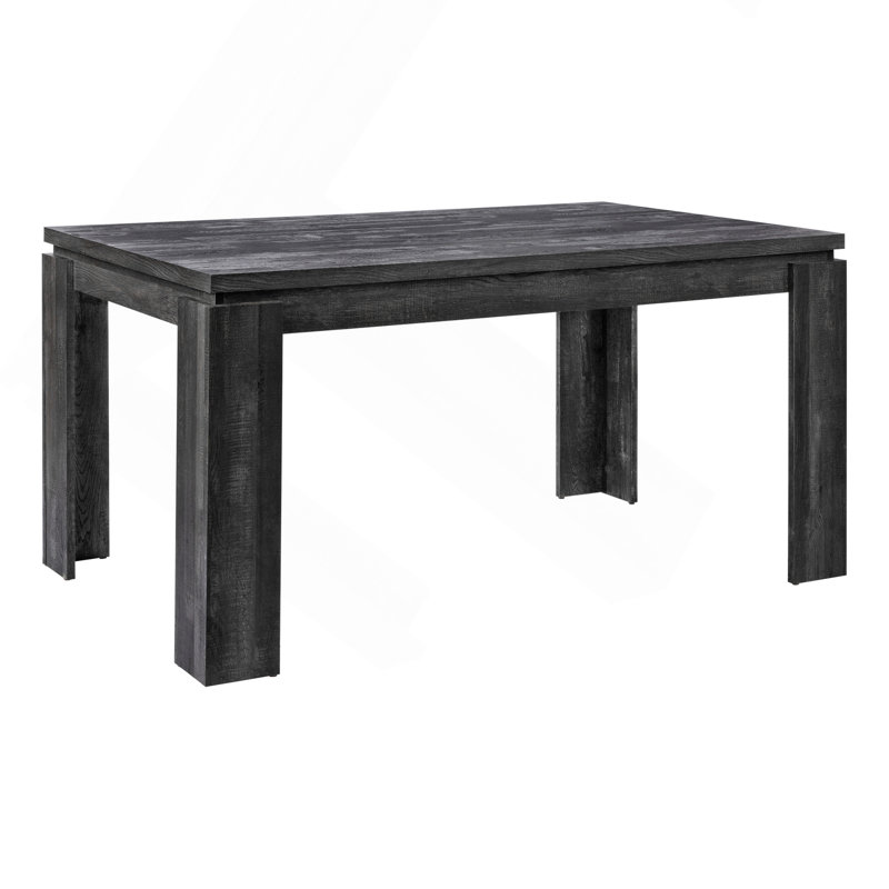 Table de salle à manger, rectangulaire, 60 po, cuisine, salle à manger, stratifié noir, contemporain, moderne, Noir
