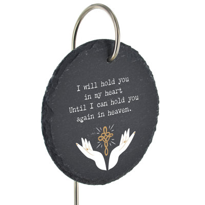 Borremans Enlighten Hold You in My Heart Circle Slate Memorial Plaque