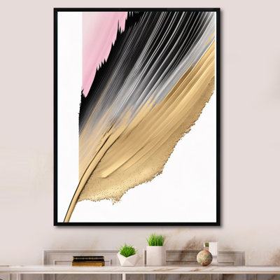 «Minimalisme rose et doré», reproduction sur toile
