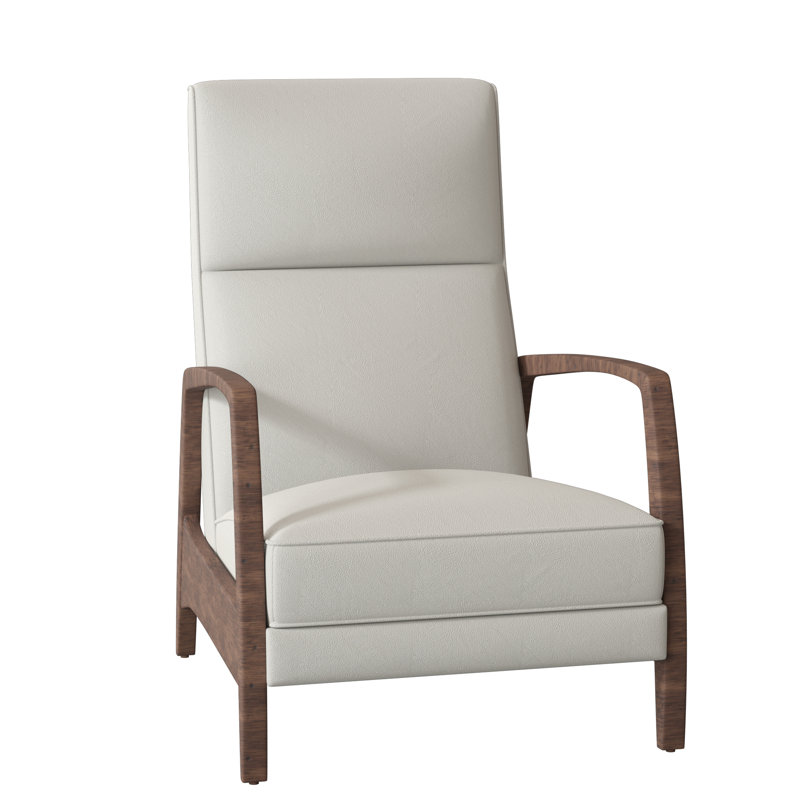 Ansleigh 28.25" Wide Genuine Leather Manual Standard Recliner, Tobacco, 1181 Pearl