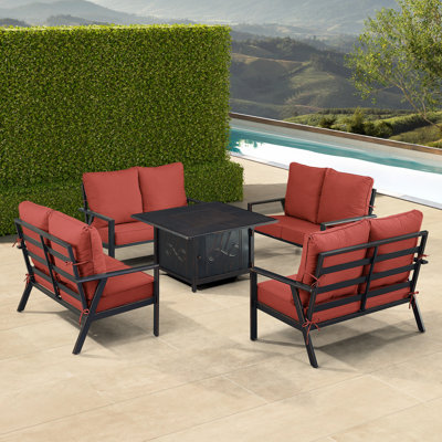 Tiphane 8 - Person Patio Conversation Set with Cushions