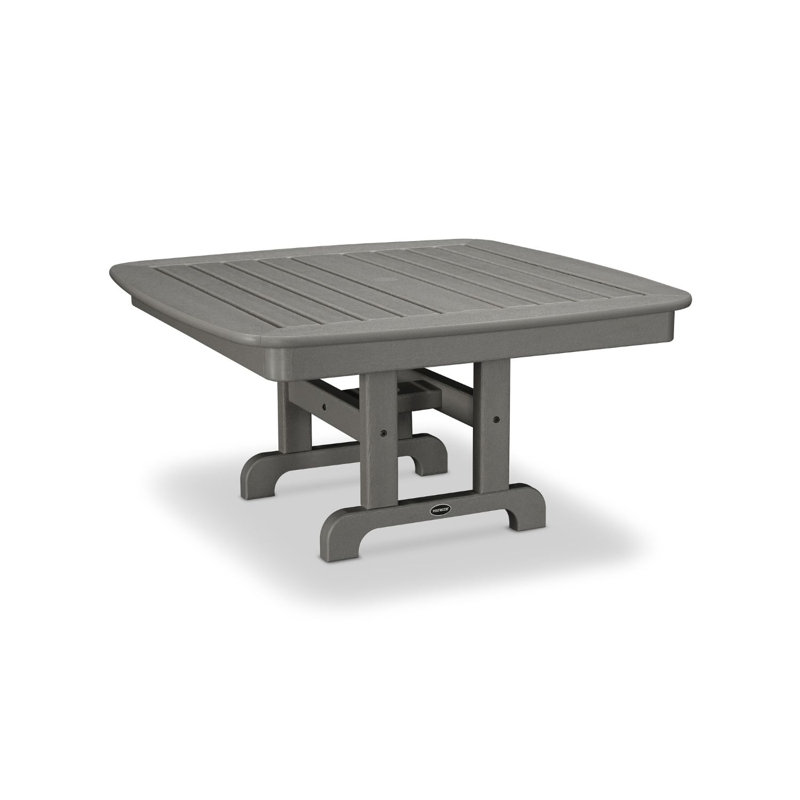 POLYWOOD Nautical Conversation Table, 37", Slate Grey