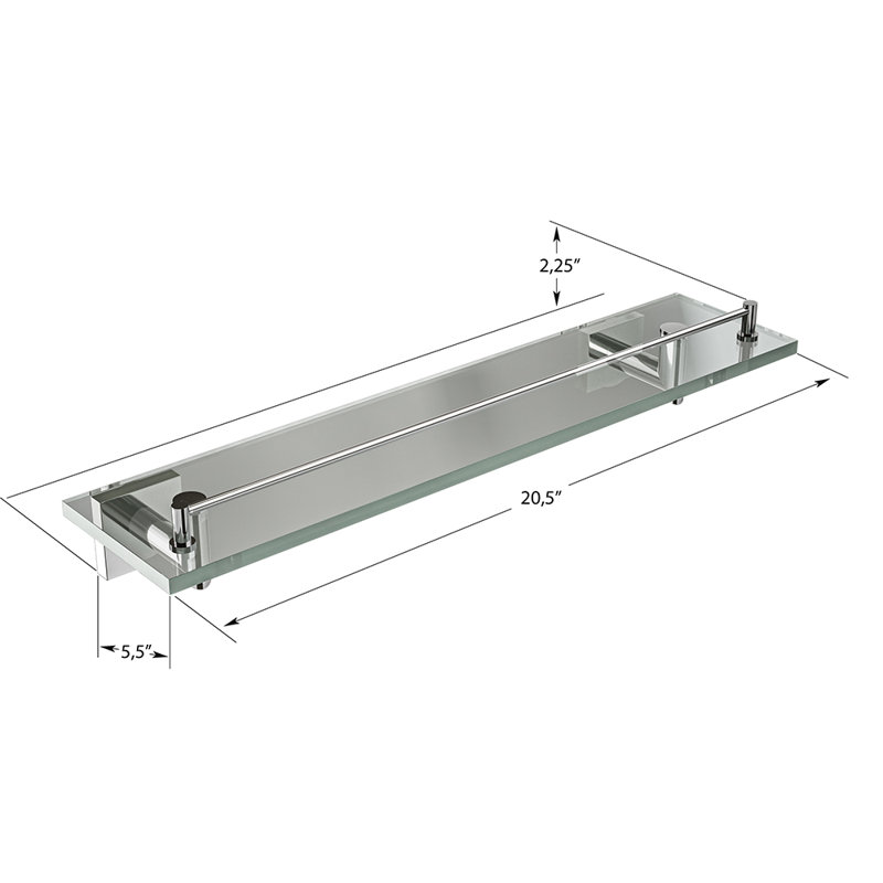 Crater Wall-Mounted Glass Shelf - Matte Black, Premium Brass Construction, Installation Hardware Included, Matte Black