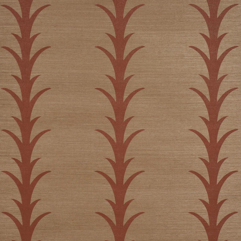 Schumacher X Celerie Kemble Striped Wallpaper Roll, Brown