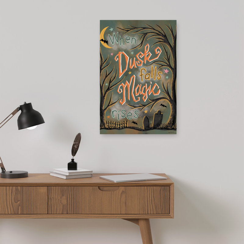 Reproduction d'art mural paysage lunatique abstrait Midnight Mischief X III, 18" H x 12" W