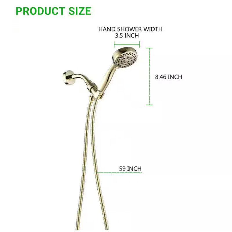 Pomme de douche à main 2,5 GPM GPM avec filtration d'eau, Or