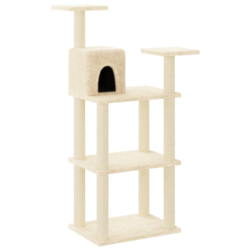 Starnes Cat Tree with Sisal Scratching Posts 118.5 cm, Cream