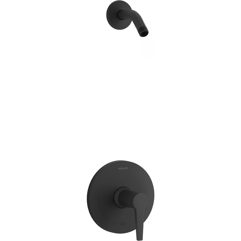 Pitch Rite-Temp Shower Trim Set, Less Showerhead, Matte Black