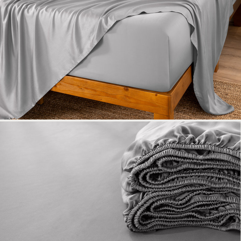Sheet Set - Rayon from Bamboo, Queen Sheet Set with 2 Pillowcases, Antique White