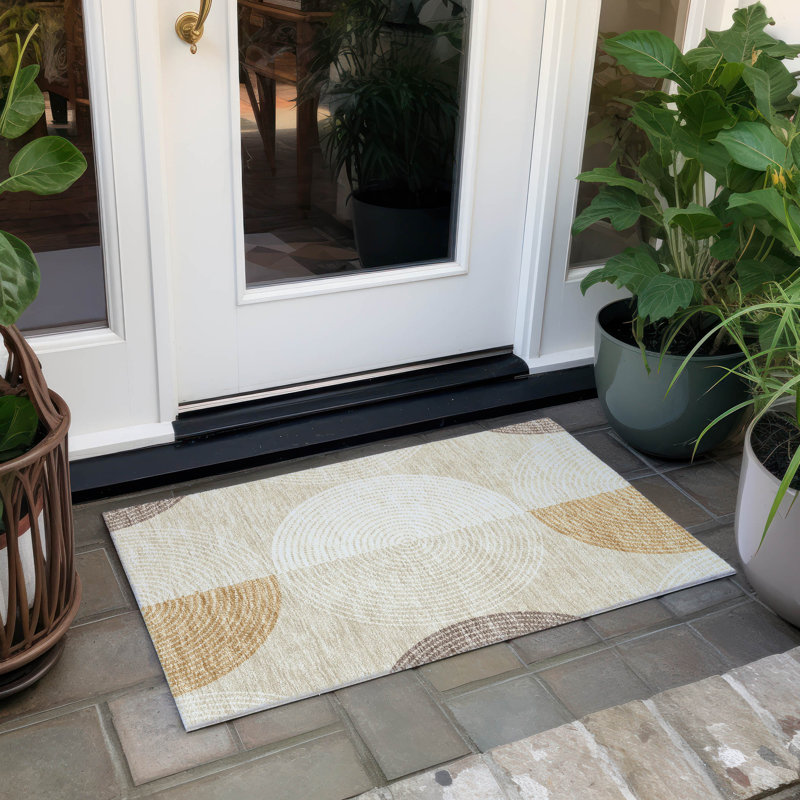 Machine Washable Indoor/Outdoor Howle ACN2281 Geometric Rug, Rectangle 1'8" x 2'6"