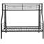 Lit superposé simple au-dessus d'un lit double en métal, sans sommier, espace de rangement spacieux sous le lit, assemblage sans tracas, cadre contemporain et réconfortant, structure robuste, sécurité silencieuse, arrangement d'escalier sécuritaire, 78,7 po
