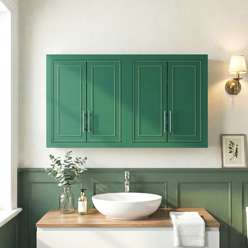 Armoire de rangement moderne avec tablettes réglables, Vert