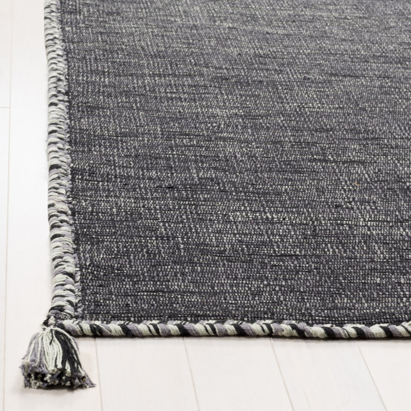 Tapis en coton tissé à la main Amaral, Tapis de couloir 2 pi 3 po x 11 pi 7 po