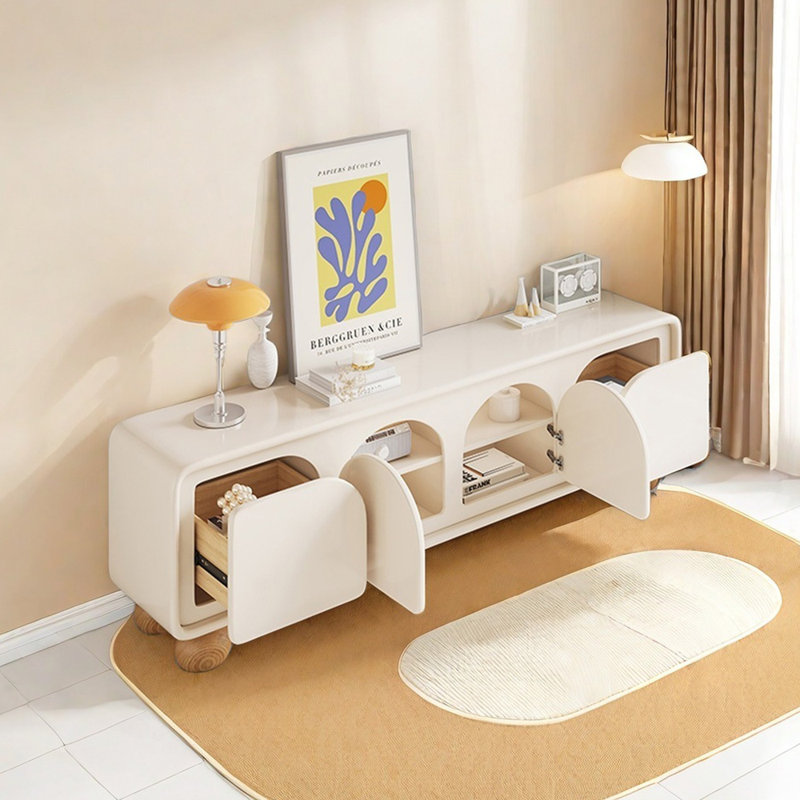Creamy TV Stand Storage Style