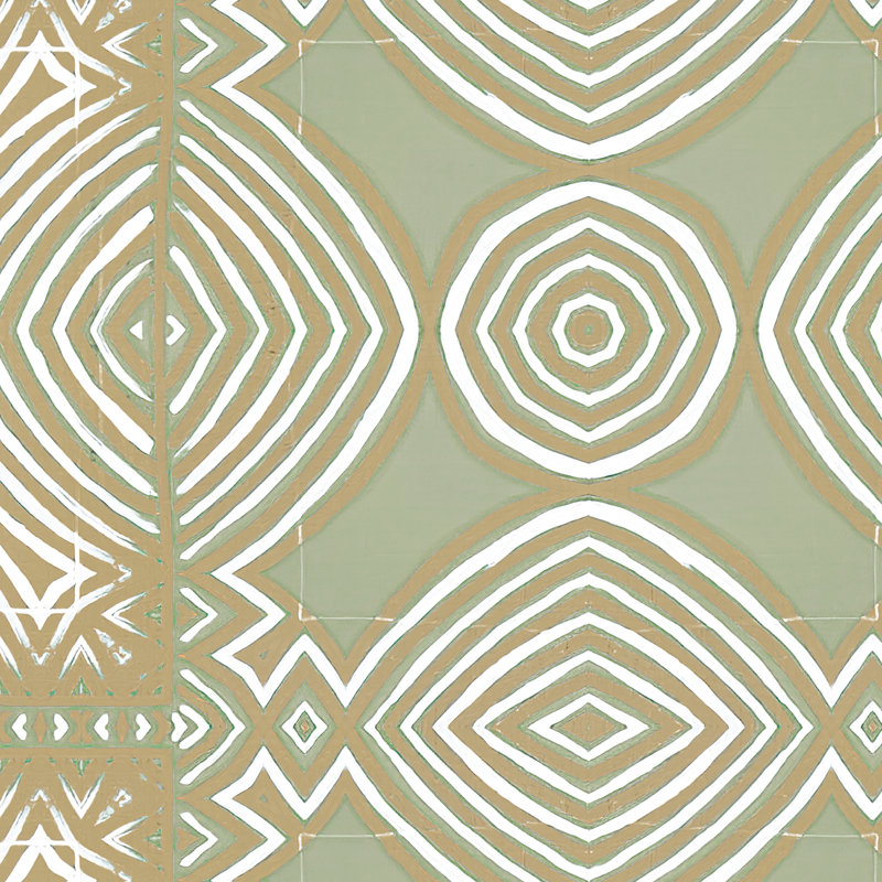 Ruguri (moyen) | Papier peint à carreaux , Vert/beige/brun clair