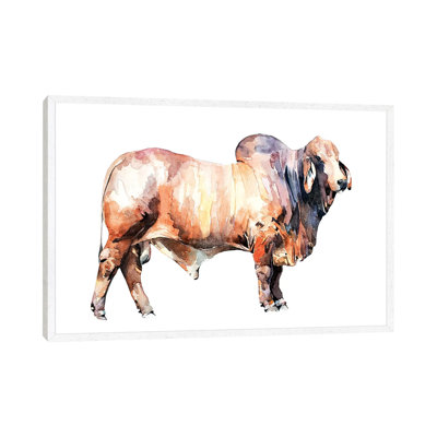 Texan Brahman Bull by EdsWatercolours - Painting on Canvas