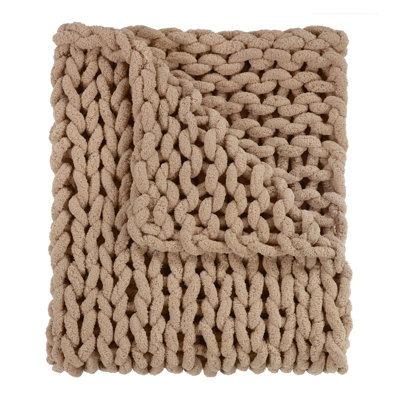 Donna Sharp Mink Chenille Knitted Throw
