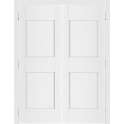 Stile 013 Pre-Hung Soft White Laminated Modern Interior Double Door