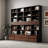 Set of 2 - 78.7'' H Bookcase Storage Standard Bookshelves With Footstool And Storage Drawers-302617772