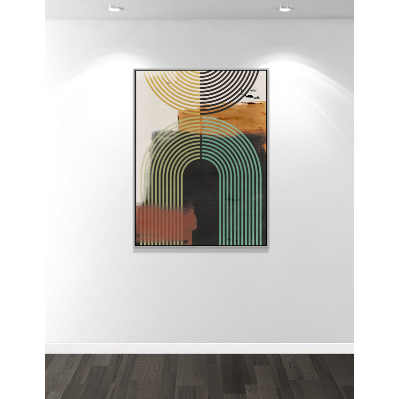 «Bolded I Print» par Isabelle Z, Toile avec cadre, 37.5'' W x 49.5'' H, Flottant argent