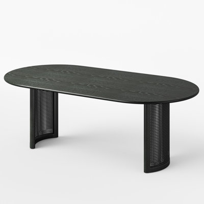 79" Double Pedestal Soild Wood Dining Table Oval Kitchen Table