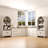 71" Tall Farmhouse Arched Bookcase With Doors And Open Shelf