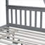 Lit simple superposé en bois d'hévéa simple avec lit gigogne, sans sommier, gris pour chambre à coucher et amp; Chambre d'amis