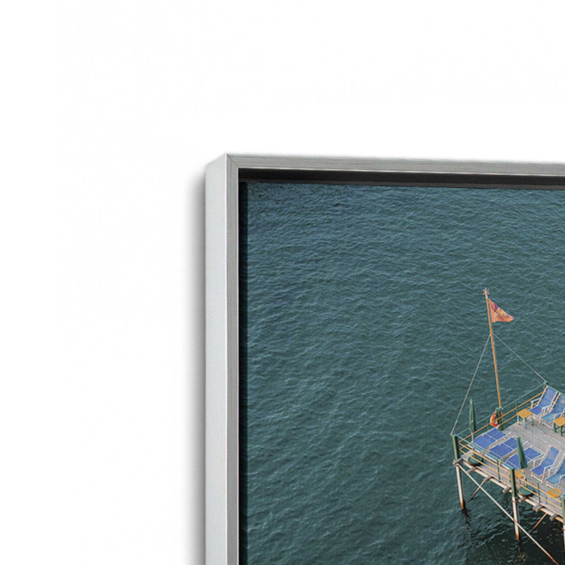 «Blue Serenity», reproduction sur toile, Cadre flottant en chrome poli, H 12,75 po x l 18,75 po x P 1,75 po