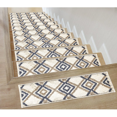 Stair Carpet Runner White/Brown Machine Washable Shag Carpet for Stairs