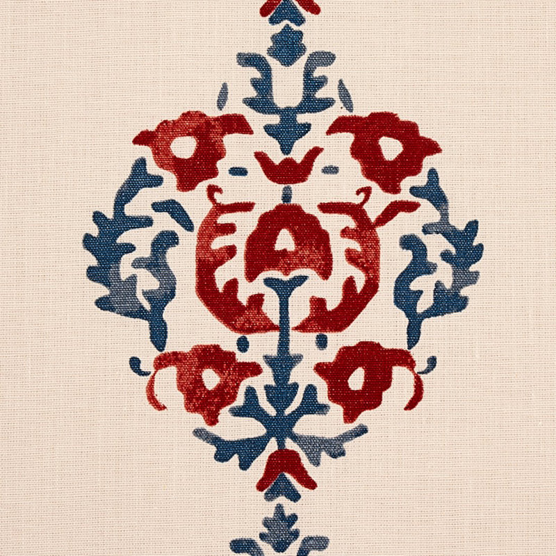 Tissu Constantine, Rouge / Bleu