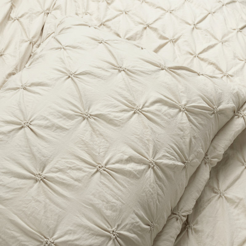 Ensemble de housse de couette en microfibre 3 pièces Ravello, Housse de couette pour grand lit + 2 taies décora, Blé