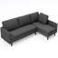 Canapé modulaire rembourré moderne | Canapé en L avec canapé-lit et causeuse convertible | Meuble multifonctionnel pour salon, bureau, coin-détente, gris foncé-808958408