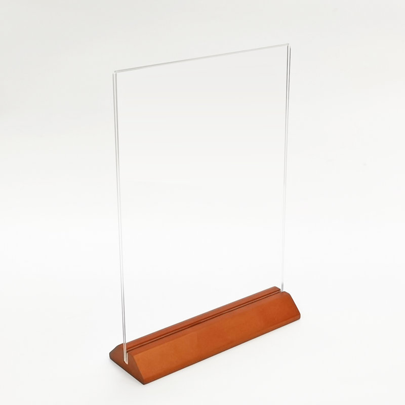 Acrylic T Shape Sign Holder, 8.2" H x 5" W x 2" D