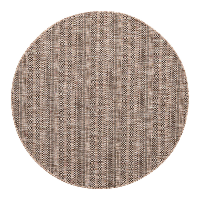 Hewitt Striped Indoor / Outdoor Rug, Round 5'3"
