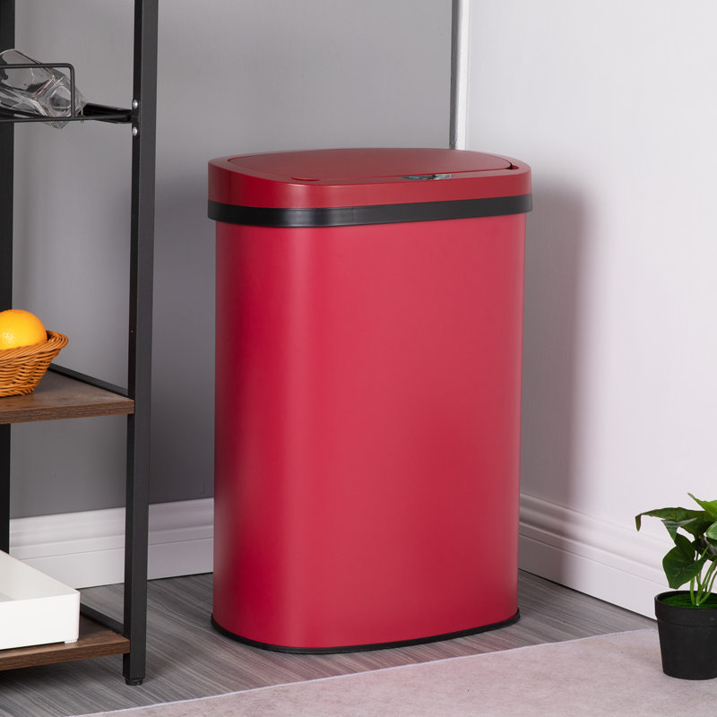 Poubelle à capteur de mouvement 13 gallons, Rouge