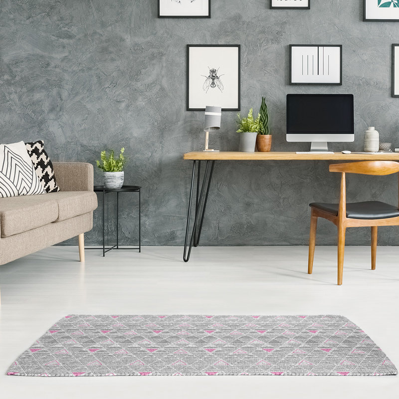 Chenille Geometric Indoor Rug, Rectangle 4' x 6'