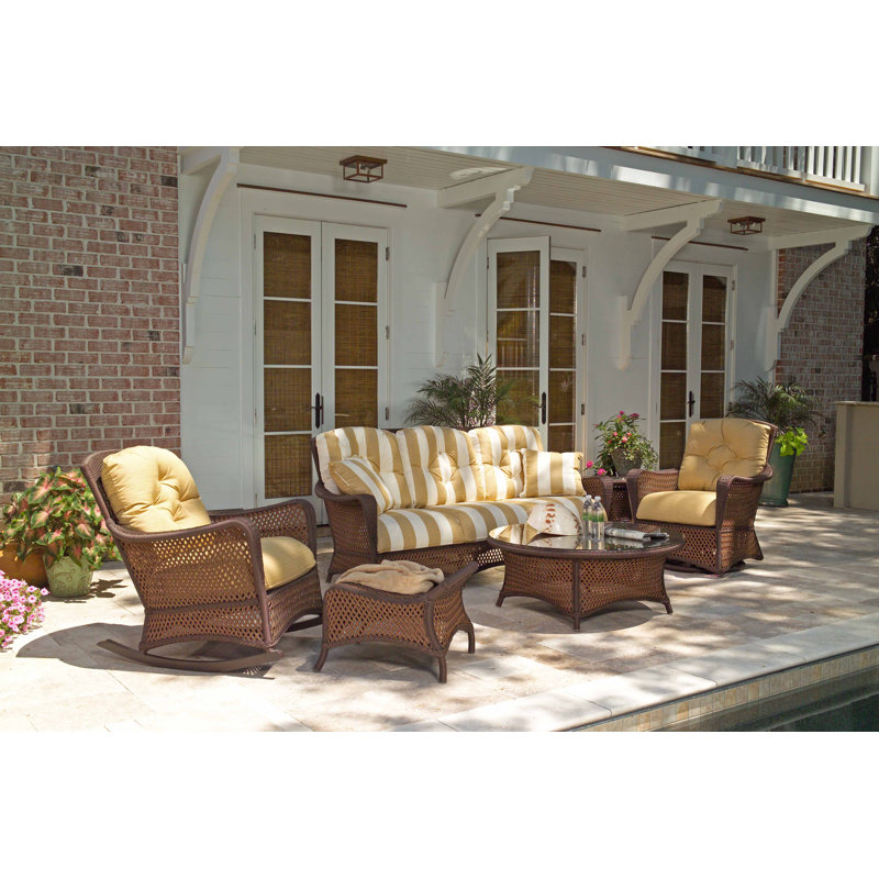 Grand Traverse Outdoor Rocker Chair, Caramel, Flagship Lapis Sunbrella®
