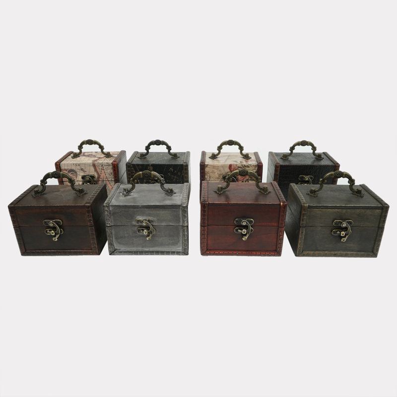 8 Piece Faux Leather Decorative Box Set