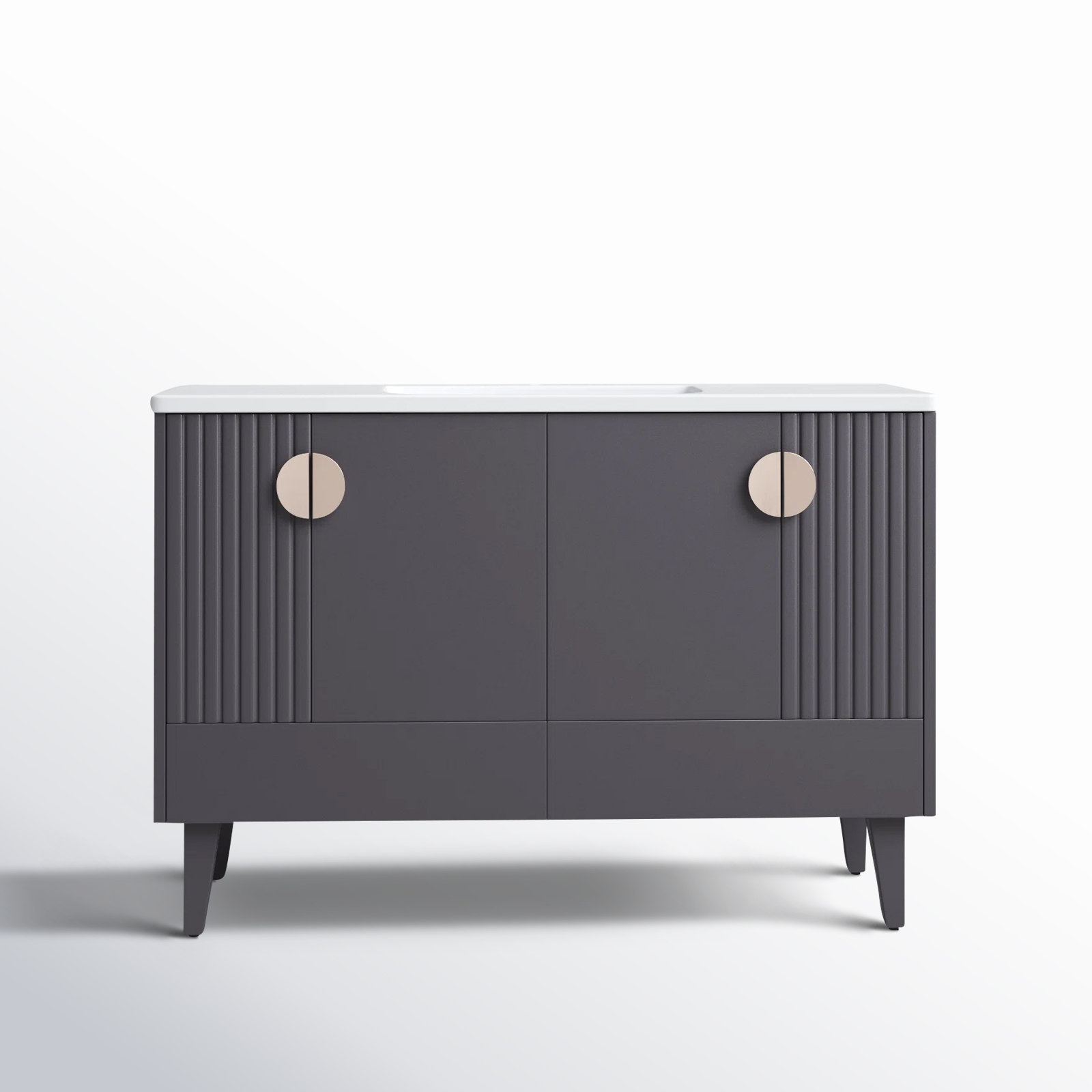 Saimah 48'' Single Bathroom Vanity, Rock Gray, Satin Nickel