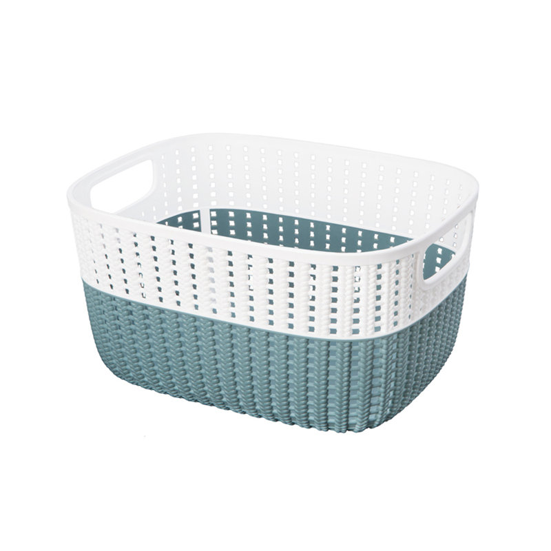 Simplify Polypropylene Decorative Basket, 6" H x 9" W x 11" D, White, 2