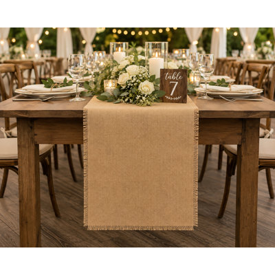 Chemin de table rustique en toile de jute naturelle (45,7 cm x 228,8 cm)
