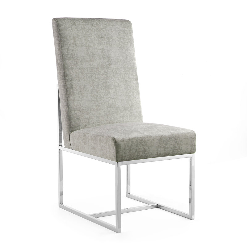 Dalpat Velvet Side Chair, 1, Steel