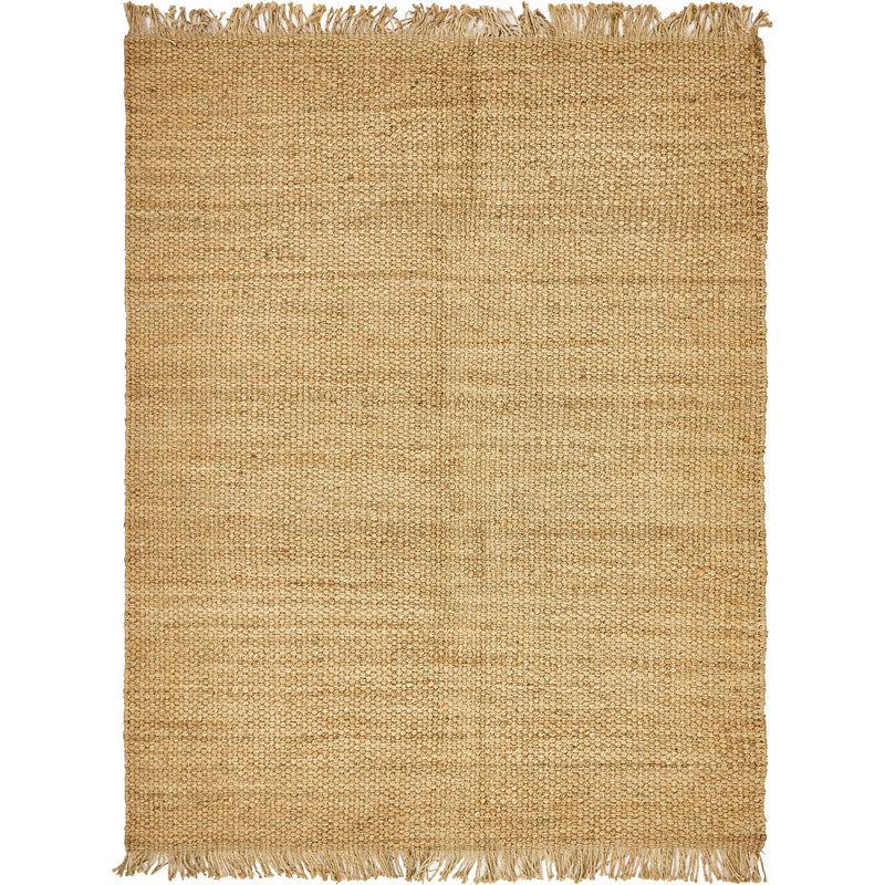 Tapis ivoire noué à la main Gelman, Tan, Rectangle 8 pi x 10 pi