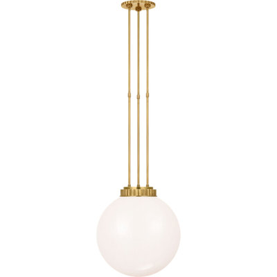 Cavill 16" Pendant with White Glass