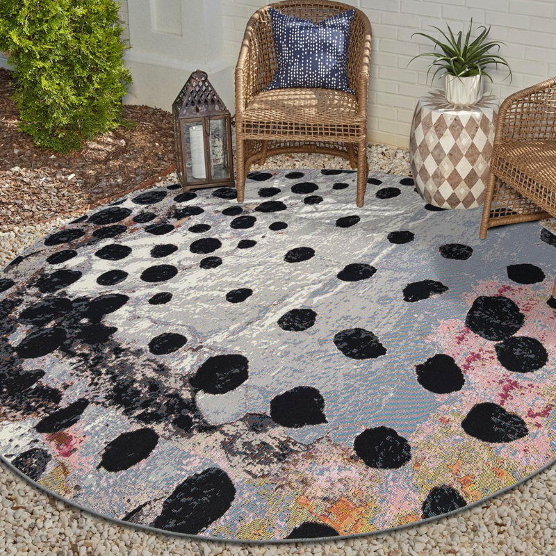 Keazia Indoor/Outdoor Area Rug, Round 10'