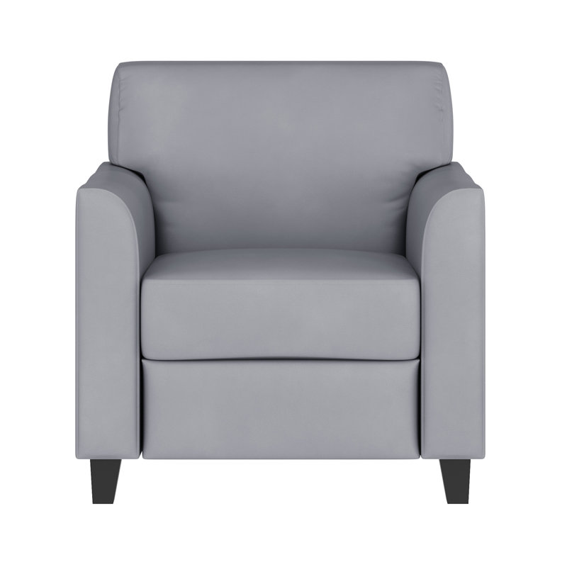 Diplomat Gray LeatherSoft Chair with Hardwood Frame